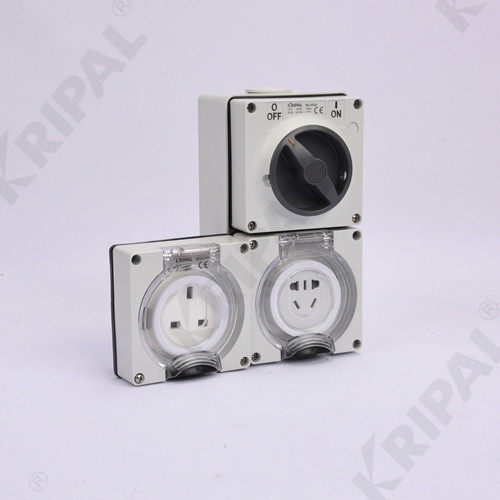 Quality IP66 PC Outdoor Junction Box Combination Switched Sockets Waterproof for sale