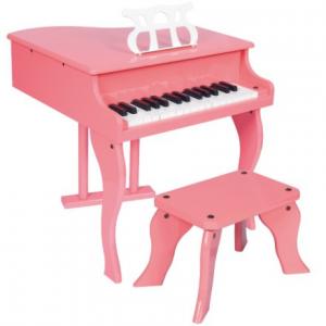 Quality 30 Key Pink Grand Toy wooden piano Kid toy mini piano W30 for sale