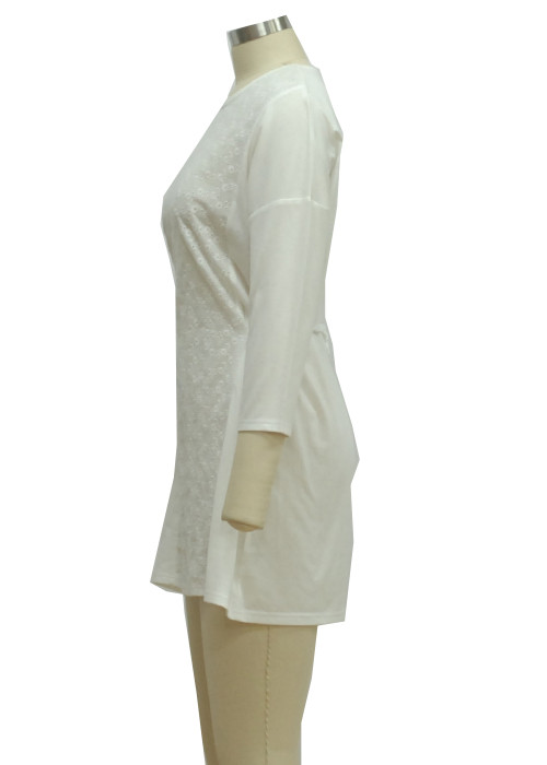 Quality Fitness Daytime Casual White Sundress With Sleeves , Casual Knit Summer Dresses for sale
