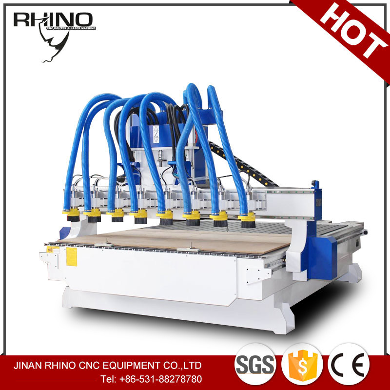 8 Heads Woodworking CNC Router Machine 380V 3 Phase Type CE Approval