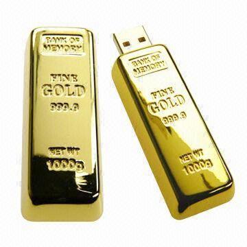 Quality Gold USB Flash Drives, Suitable for Gifts and Promotional Purposes for sale