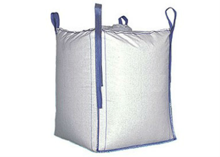 Cross Corner White PP Woven Bulk Bag Flat Bottom / Side Discharge Design Available