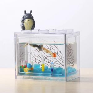 Acrylic Fish Tank Aquarium  Office Mini Cuboid Fish Tank Cylinder Round Acrylic coffee table Betta Fish Tank out door