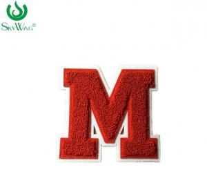 Quality Commercial Red Chenille Embroidery Patches / Iron On Chenille Letters for sale