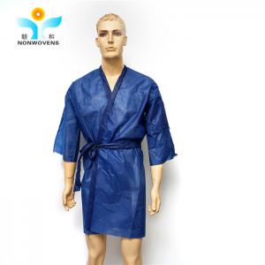 Quality protective Disposable Kimono Gowns , CE Disposable Sauna Suit Short Sleeve for sale