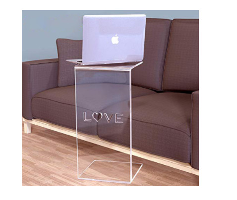 Quality C Shaped Clear Acrylic Side Table OEM ODM OBM support for sale
