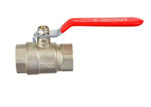 Quality Forged Water 2 Brass Ball Valve Double Female Thread Red Level Long Handle for sale