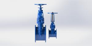 Quality Non Rising Stem Blue Water Gate Valve With Two Side Sealing Seal 100% Leak Tight for sale