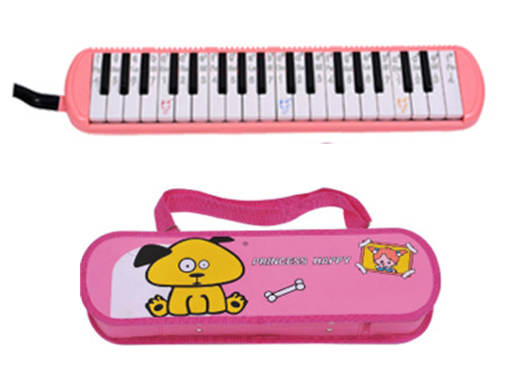 Quality ABS Plastic Shell Copper board 37 key Melodica kids toy with Cartoon leather box-AGME37A-1 for sale