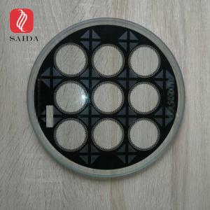 Quality 12mm Custom decorative round step tempered glass lens with black color printed for LED wall washer lighting for sale