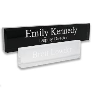 Quality 2X8 Acrylic Photo Display Acrylic Table Name Plate Clear White Color for sale