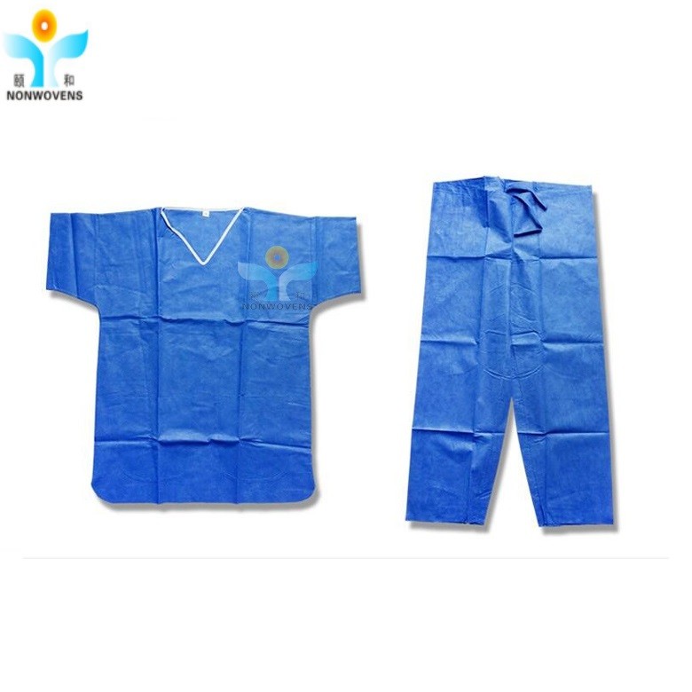 Quality Nonwoven Fabric Short / Long Sleeve Medical Wear Clothing Hospital Uniforms for sale