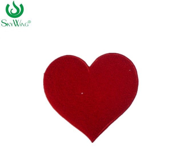 Quality Red Sew On Chenille Patches For Varsity Jackets Heart  Shape Laser Cut for sale