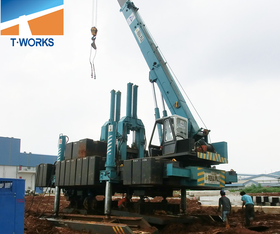 Quality T-WORKS 120T Hydraulic Piling Machine for Concrete Spun and Square Pile Without Noise And Vibration for sale