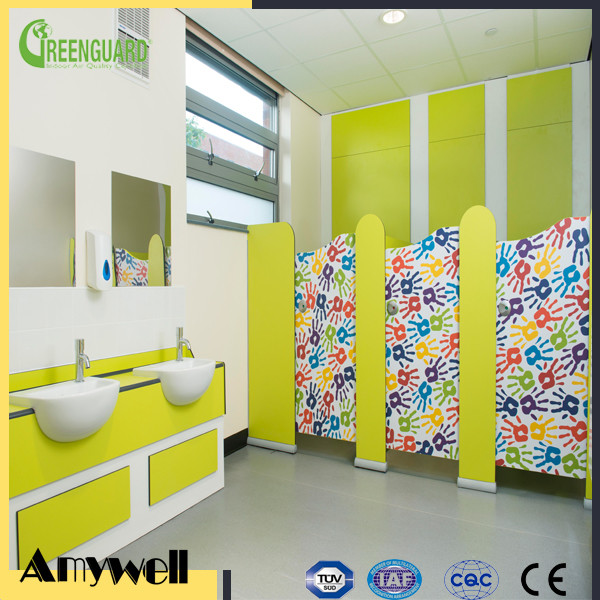 Quality Amywell 12mm Compact Laminate HPL Kindergarten toilet partition for sale