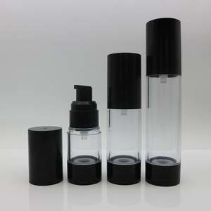 Quality 15ml Plastic Cosmetic Airless Pump Bottles Frosted Transparent for sale