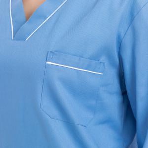 Quality Blue Medical Scrub Suit Long Sleeve XS-3XL Industrial,Healthcare Center for sale