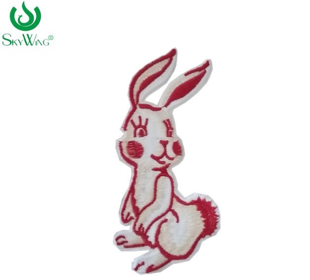 Quality Cute Rabbit Screen Printed Patches / Custom Iron On Patches For Shirts for sale