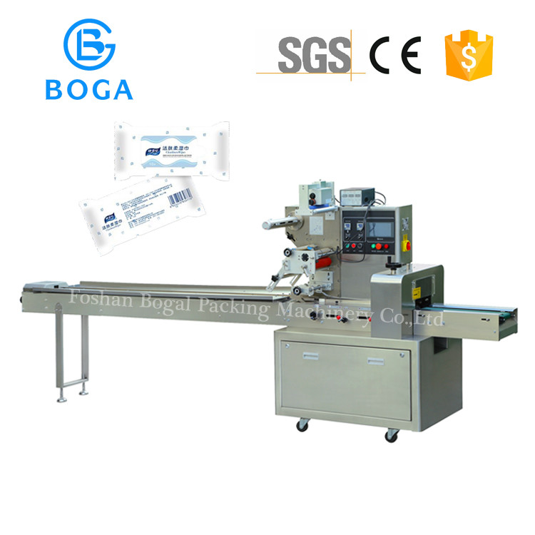 Quality Semi Auto Small Flow Wrapping Machine 3 Side Seal Napkin Facial Tissue Paper Packing for sale