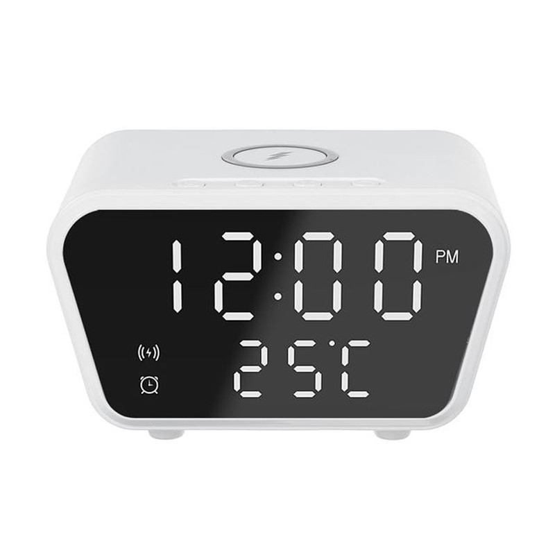 Quality Digital 15W Alarm Clock Wireless Charger With Temperature Display for sale