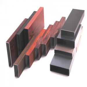 Quality 6063 Wood Finish Aluminum Profiles Square Hollow Pipe For Decoration for sale