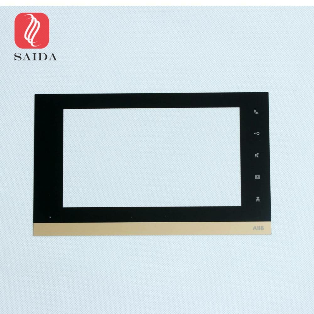 custom rectangle shape 3mm glass with chemical strengthened semi-black color printed view area for home application