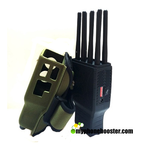 Quality 5.5W 2G+3G+4G+WIFI+GPS Pocket Cell Phone Blocker Jammer With Nylon Case Jamming Radius up to 20m Wholesale for sale