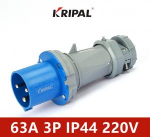 Quality 63A IP44 3 Pole 220V PC Waterproof Industrial Plug IEC standard for sale