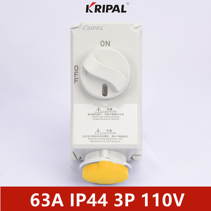 Quality IP44 63A 3P Single Phase IEC Interlock Electrical Switch Socket for sale