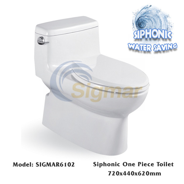 Quality SIGMAR6102 Good Quality Bathroom Ceramic Siphonic S-trap Water Saving WC Toilet for sale