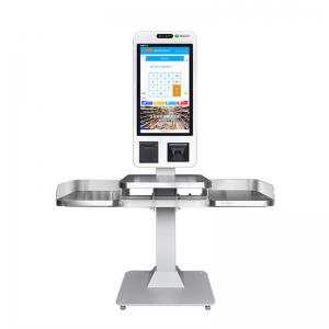 Quality 24 Inch Self Service Ordering Kiosk Pos System Cashier Cash Acceptor Machine for sale