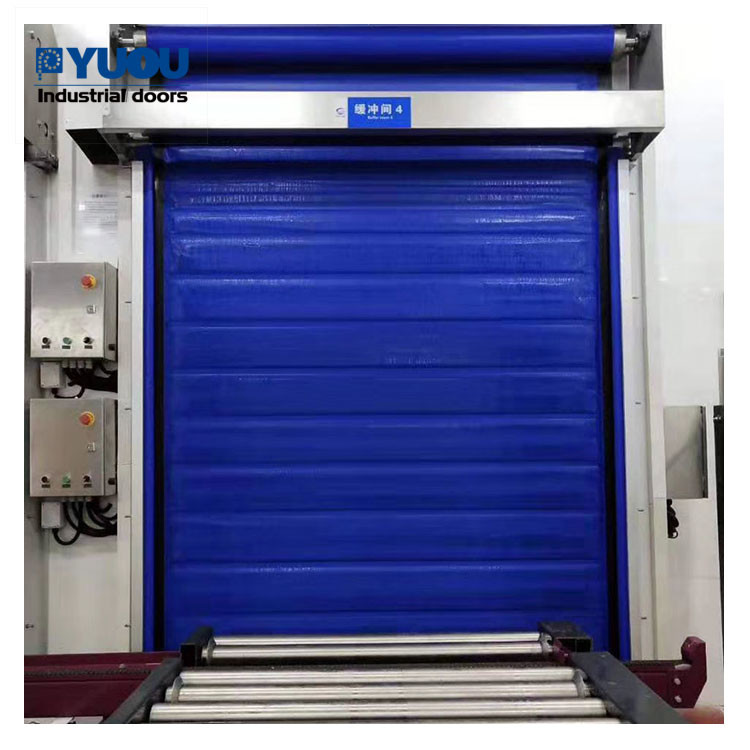 3*4.5m Cold Room High Speed Door PVC Fabric 2.0m/s Fast Rolling Door 0.75KW Motor for sale