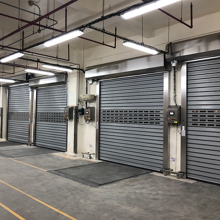 Quality Automatic Grey Galvanized Steel Roller Door With Standard Plywood Package for sale