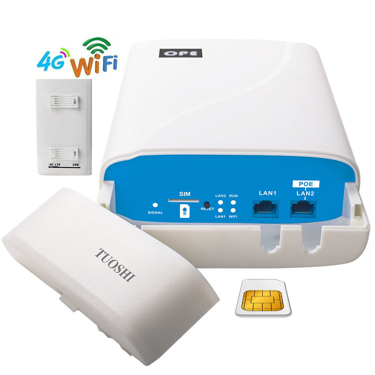 China 300mbps CAT4 Wifi Wireless Sim Card Outdoor 4G LTE CPE Router With POE Power on sale