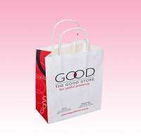 custom cheap white kraft paper bag packaging supplier with logo printing