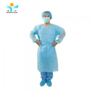Quality Hospital Reinforced Surgical Gown Level 4 Blue Medical Isolation Gown for sale