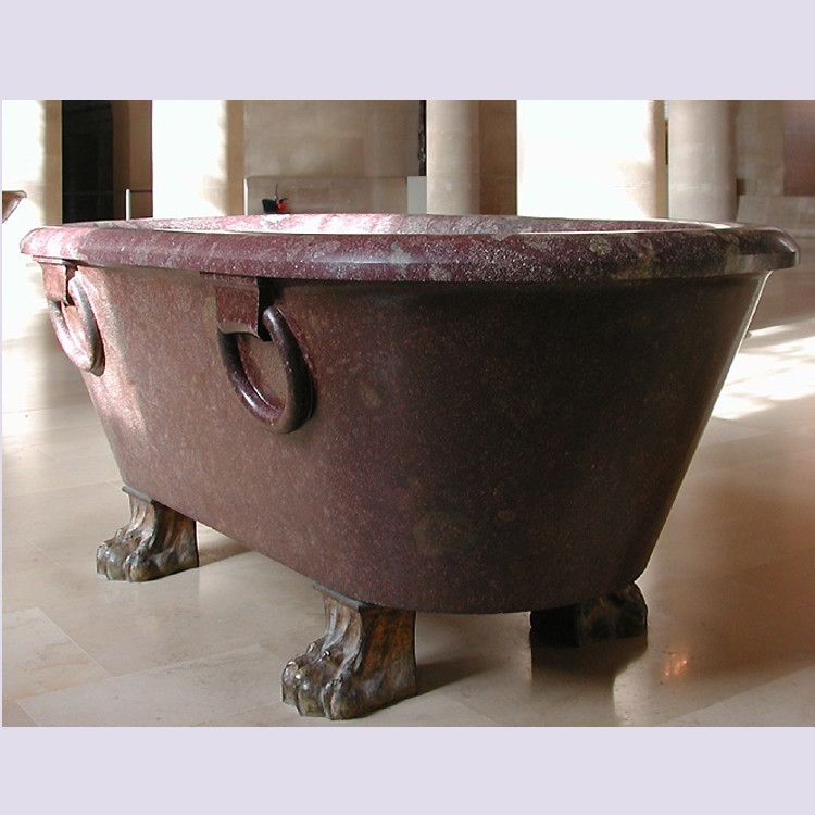 Quality Home deocration pink marble bathtub with polish surface for bathroom,china sculpture supplier for sale