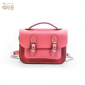 Quality Pink Women PU Leather Belt Buckle Square Shoulder Bag Casual Flap Crossbody for sale