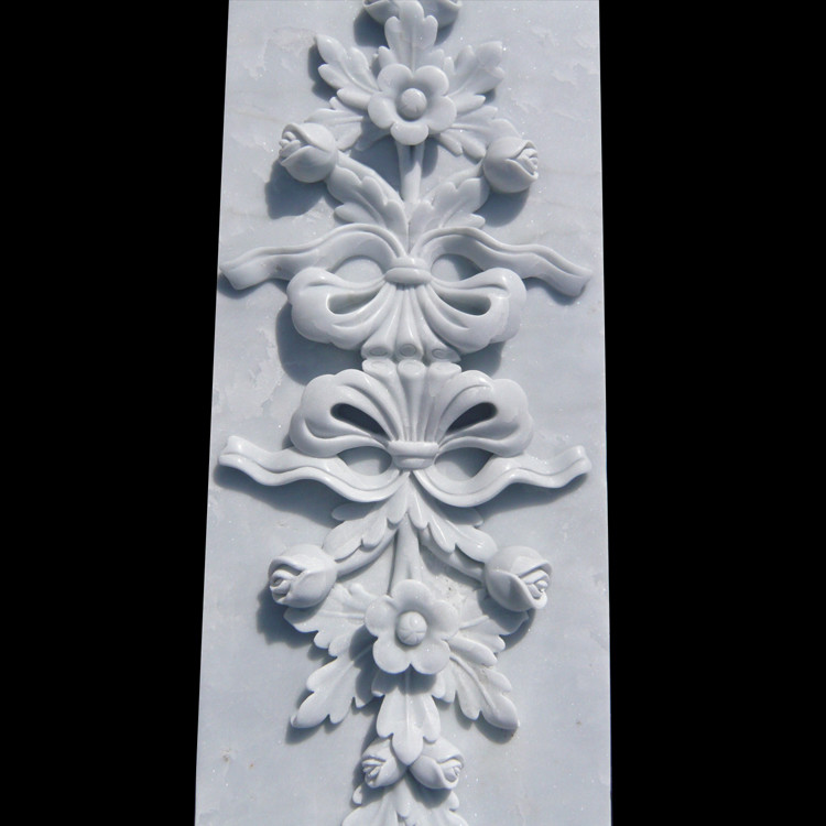 Quality Marble stone relief wall flower carving panels with polished,China stone carving Sculpture supplier for sale