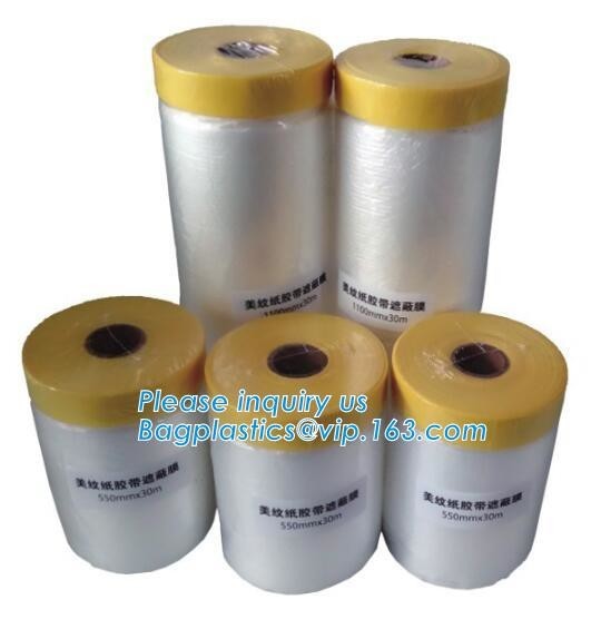 Quality Disposable Plastic Car Seat Covers Self Static Cling Masking Film PE Protection Film With Tape for sale
