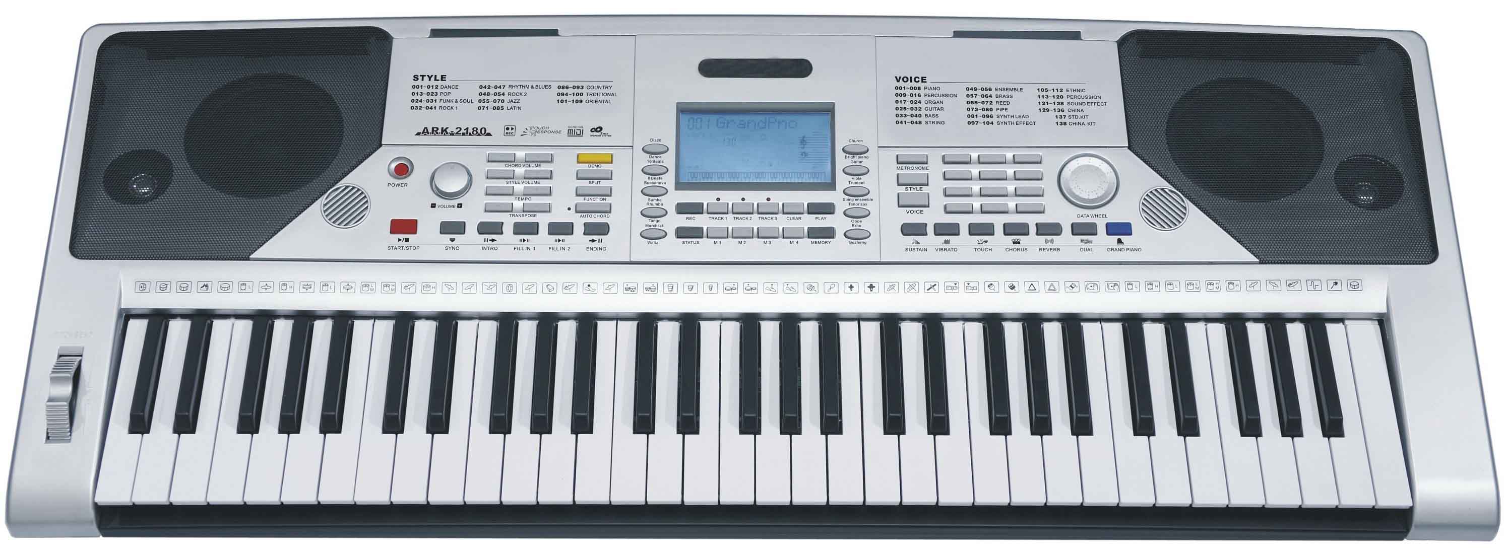Quality 61 KEYS Professional Electronic keyboard Piano touch response ARK-2180 for sale