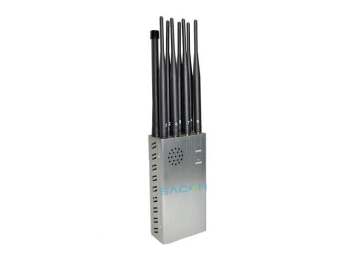 China Portable 8CH 3G 4G Signal Jammer , Cell Signal Blocker Jammer DC12V on sale