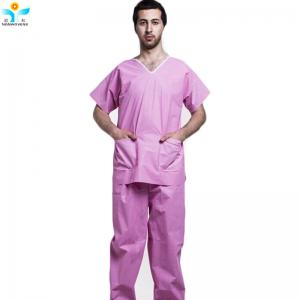 Quality Pink Unisex Hospital Clothing Patient Gown Uniform Surgical Patient Gown for sale