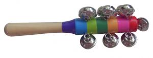 Quality New colorful sleigh bell / Wooden jingle bell stick / Educational Toy / Carl Orff instruments for sale