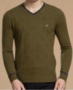 Quality Men's Long Sleeve v-neck Wool Sweater for sale