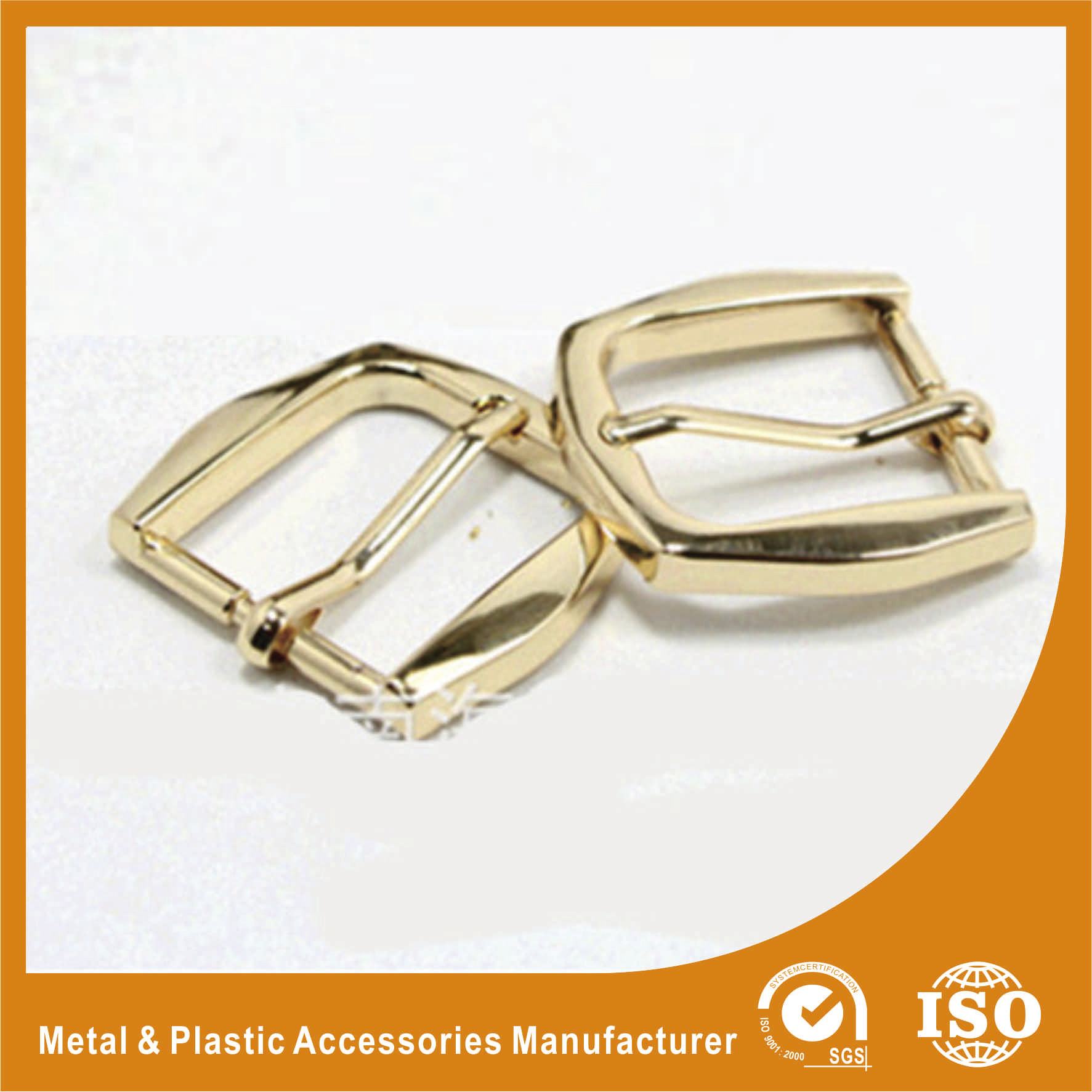 Buy cheap Gold Metal Pin Buckle 25X34.7X38MM OEM Fashion Handbag Buckle Zinc Material from wholesalers