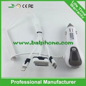 Quality Best seller car charger with cable for iphone6/5/iphone4/HTC/Sumsung for sale