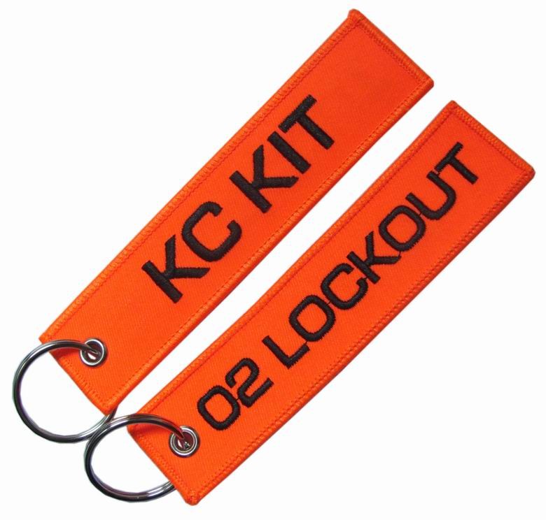 Buy Colorful Embroidered Keychain 125*25MM Dry Cleanable Shrink Proof at wholesale prices