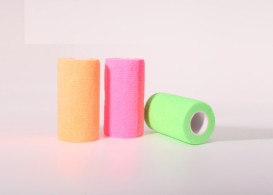 Quality Wuxi LY Elastic Adhesive Bandage Suppliers Cohesive Bandage With Pink Green And Various Color for sale