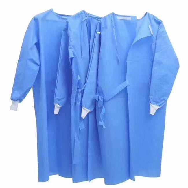 Quality AAMI Level 1 SMS Disposable Surgical Gowns With Cotton Cuff for sale
